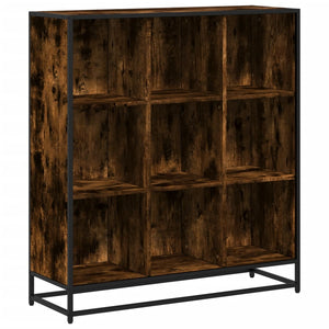 vidaXL Bookcase Smoked Oak 97.5x33x107.5 cm Engineered Wood and Metal