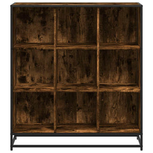 vidaXL Bookcase Smoked Oak 97.5x33x107.5 cm Engineered Wood and Metal