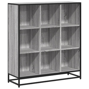 vidaXL Bookcase Grey Sonoma 97.5x33x107.5 cm Engineered Wood and Metal