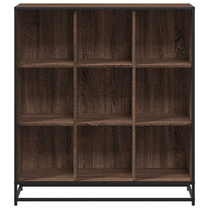 vidaXL Bookcase Brown Oak 97.5x33x107.5 cm Engineered Wood and Metal