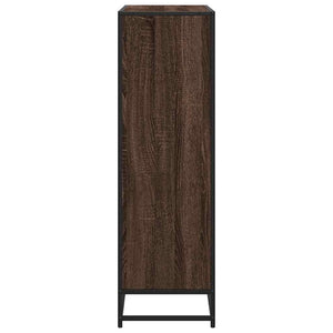 vidaXL Bookcase Brown Oak 97.5x33x107.5 cm Engineered Wood and Metal