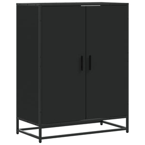 vidaXL Shoe Cabinet Black 75x38x97.5 cm Engineered Wood and Metal