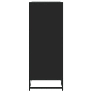 vidaXL Shoe Cabinet Black 75x38x97.5 cm Engineered Wood and Metal