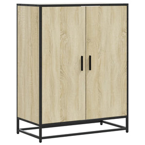 vidaXL Shoe Cabinet Sonoma Oak 75x38x97.5 cm Engineered Wood and Metal