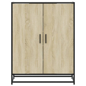 vidaXL Shoe Cabinet Sonoma Oak 75x38x97.5 cm Engineered Wood and Metal