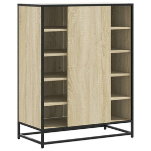 vidaXL Shoe Cabinet Sonoma Oak 75x38x97.5 cm Engineered Wood and Metal