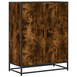 vidaXL Shoe Cabinet Smoked Oak 75x38x97.5 cm Engineered Wood and Metal