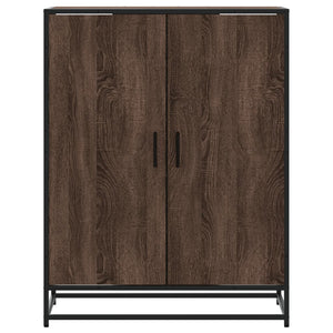 vidaXL Shoe Cabinet Brown Oak 75x38x97.5 cm Engineered Wood and Metal