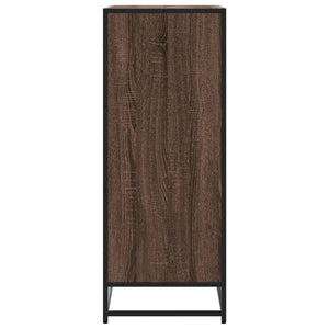 vidaXL Shoe Cabinet Brown Oak 75x38x97.5 cm Engineered Wood and Metal