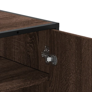 vidaXL Shoe Cabinet Brown Oak 75x38x97.5 cm Engineered Wood and Metal