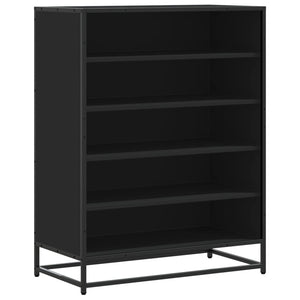 vidaXL Shoe Cabinet Black 75x38x97.5 cm Engineered Wood and Metal