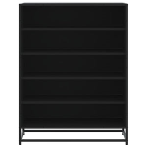 vidaXL Shoe Cabinet Black 75x38x97.5 cm Engineered Wood and Metal