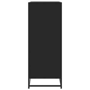 vidaXL Shoe Cabinet Black 75x38x97.5 cm Engineered Wood and Metal