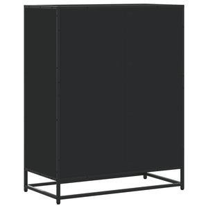 vidaXL Shoe Cabinet Black 75x38x97.5 cm Engineered Wood and Metal