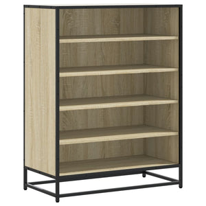 vidaXL Shoe Cabinet Sonoma Oak 75x38x97.5 cm Engineered Wood and Metal