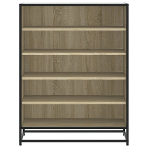 vidaXL Shoe Cabinet Sonoma Oak 75x38x97.5 cm Engineered Wood and Metal