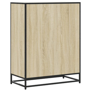 vidaXL Shoe Cabinet Sonoma Oak 75x38x97.5 cm Engineered Wood and Metal