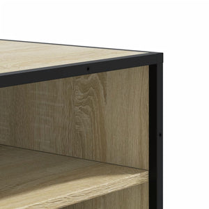 vidaXL Shoe Cabinet Sonoma Oak 75x38x97.5 cm Engineered Wood and Metal