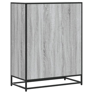 vidaXL Shoe Cabinet Grey Sonoma 75x38x97.5 cm Engineered Wood and Metal