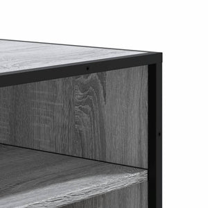 vidaXL Shoe Cabinet Grey Sonoma 75x38x97.5 cm Engineered Wood and Metal