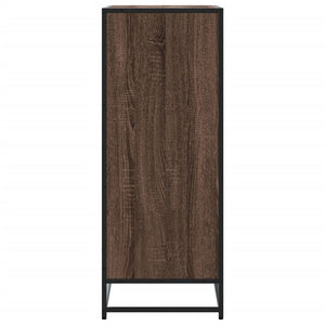 vidaXL Shoe Cabinet Brown Oak 75x38x97.5 cm Engineered Wood and Metal