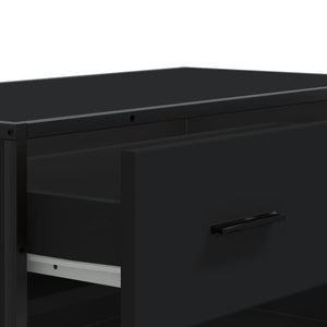 vidaXL Shoe Cabinet Black 75x38x97.5 cm Engineered Wood and Metal