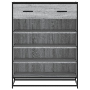 vidaXL Shoe Cabinet Grey Sonoma 75x38x97.5 cm Engineered Wood and Metal