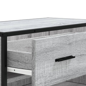 vidaXL Shoe Cabinet Grey Sonoma 75x38x97.5 cm Engineered Wood and Metal