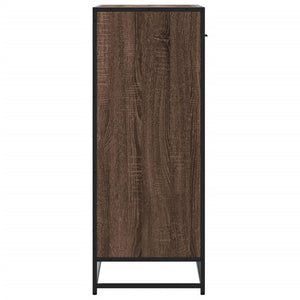 vidaXL Shoe Cabinet Brown Oak 75x38x97.5 cm Engineered Wood and Metal