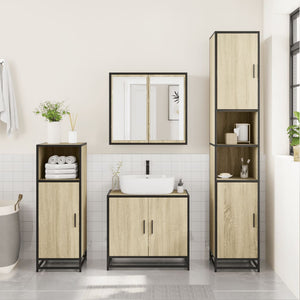 vidaXL Bathroom Cabinet Sonoma Oak 35x37.5x188.5 cm Engineered Wood and Metal