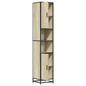 vidaXL Bathroom Cabinet Sonoma Oak 35x37.5x188.5 cm Engineered Wood and Metal