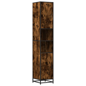 vidaXL Bathroom Cabinet Smoked Oak 35x37.5x188.5 cm Engineered Wood and Metal