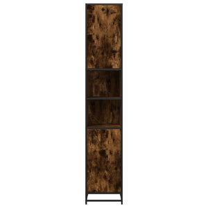 vidaXL Bathroom Cabinet Smoked Oak 35x37.5x188.5 cm Engineered Wood and Metal