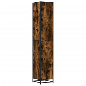 vidaXL Bathroom Cabinet Smoked Oak 35x37.5x188.5 cm Engineered Wood and Metal