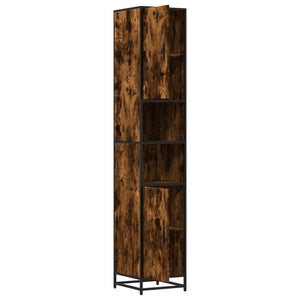 vidaXL Bathroom Cabinet Smoked Oak 35x37.5x188.5 cm Engineered Wood and Metal