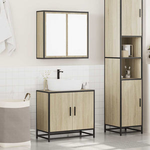 vidaXL 2 Piece Bathroom Furniture Set Sonoma Oak Engineered Wood