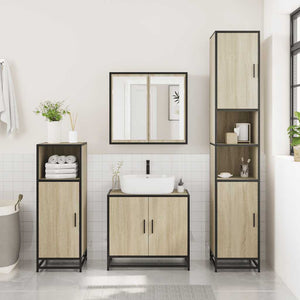 vidaXL 2 Piece Bathroom Furniture Set Sonoma Oak Engineered Wood