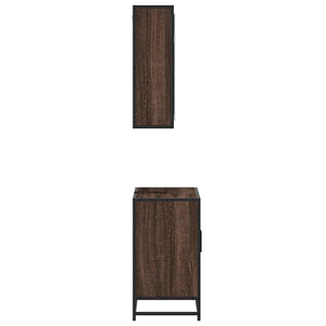 vidaXL 2 Piece Bathroom Furniture Set Brown Oak Engineered Wood