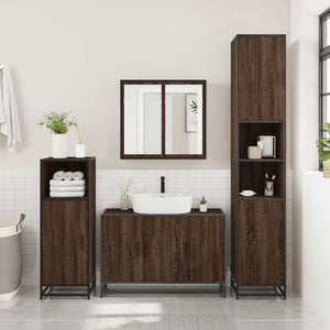 vidaXL 2 Piece Bathroom Furniture Set Brown Oak Engineered Wood