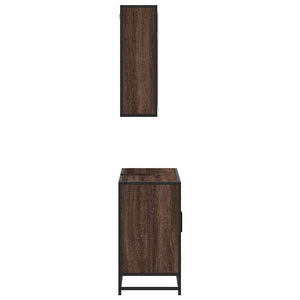 vidaXL 2 Piece Bathroom Furniture Set Brown Oak Engineered Wood