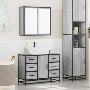 vidaXL 2 Piece Bathroom Furniture Set Grey Sonoma Engineered Wood