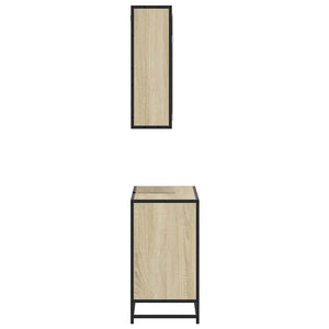 vidaXL 2 Piece Bathroom Furniture Set Sonoma Oak Engineered Wood