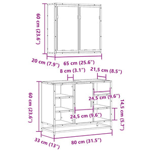 vidaXL 2 Piece Bathroom Furniture Set Sonoma Oak Engineered Wood