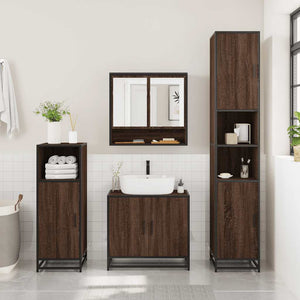 vidaXL 2 Piece Bathroom Furniture Set Brown Oak Engineered Wood