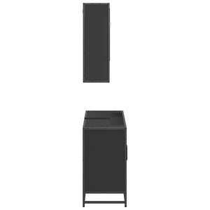 vidaXL 2 Piece Bathroom Furniture Set Black Engineered Wood