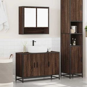 vidaXL 2 Piece Bathroom Furniture Set Brown Oak Engineered Wood