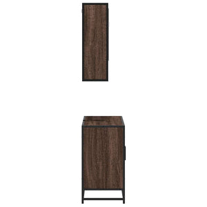 vidaXL 2 Piece Bathroom Furniture Set Brown Oak Engineered Wood