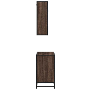 vidaXL 2 Piece Bathroom Furniture Set Brown Oak Engineered Wood