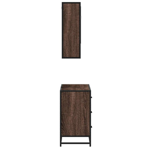 vidaXL 2 Piece Bathroom Furniture Set Brown Oak Engineered Wood