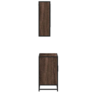 vidaXL 2 Piece Bathroom Furniture Set Brown Oak Engineered Wood